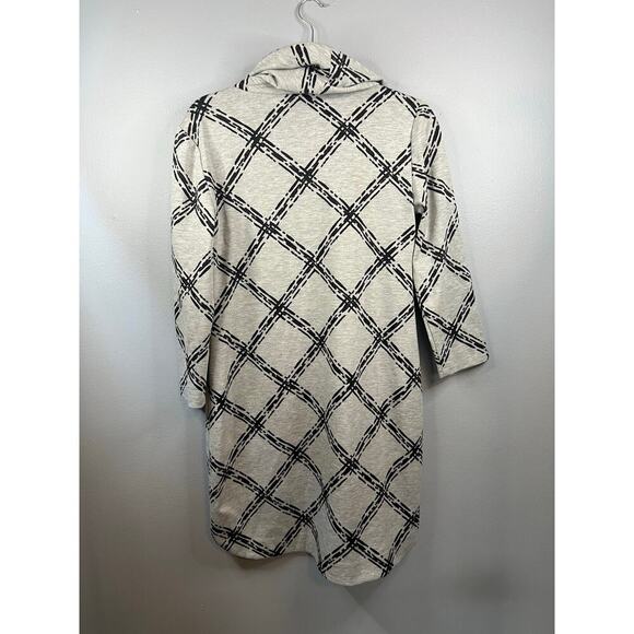 Vince Camuto Gray Striped Terry Cowl Neck Long Sleeve Dress Size 4 - Picture 4 of 4